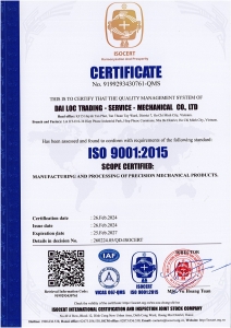 Công Ty đạt Chứng nhận ISO 9001:2015